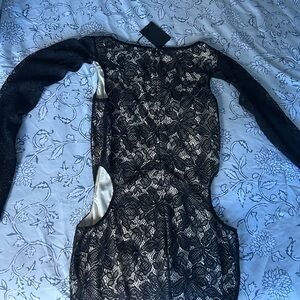 NBD Black and Cream Lace Dress
